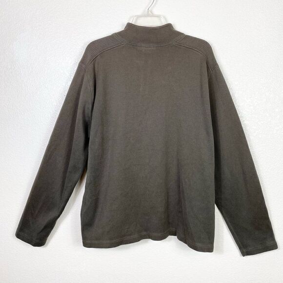 Apt. 9 Dark Army Green Quarter Zip Pullover Sweatshirt Sweater - Picture 3 of 5